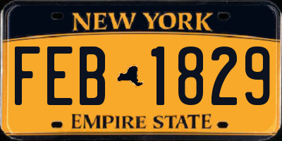 NY license plate FEB1829