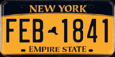 NY license plate FEB1841