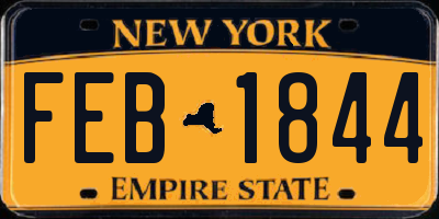 NY license plate FEB1844