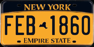 NY license plate FEB1860