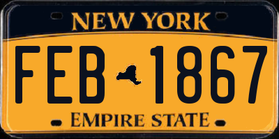 NY license plate FEB1867