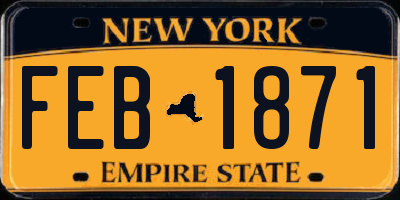NY license plate FEB1871