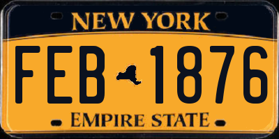 NY license plate FEB1876
