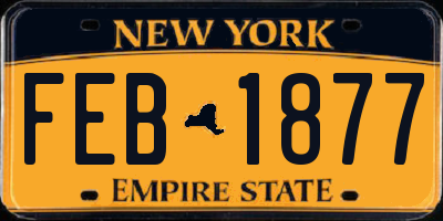 NY license plate FEB1877