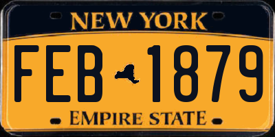 NY license plate FEB1879
