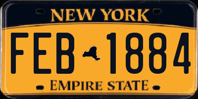 NY license plate FEB1884