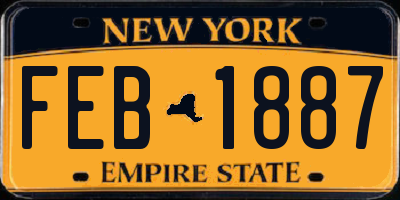 NY license plate FEB1887