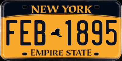 NY license plate FEB1895
