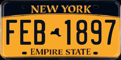 NY license plate FEB1897