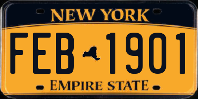 NY license plate FEB1901