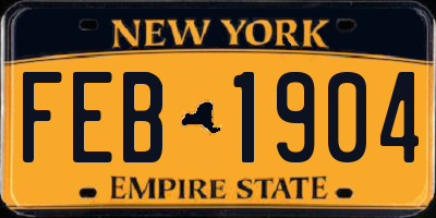 NY license plate FEB1904