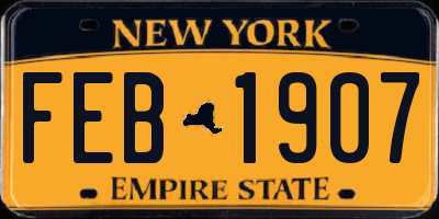 NY license plate FEB1907