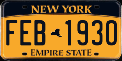 NY license plate FEB1930