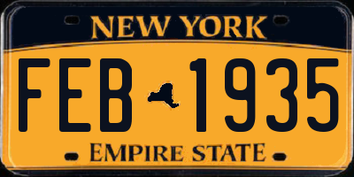 NY license plate FEB1935