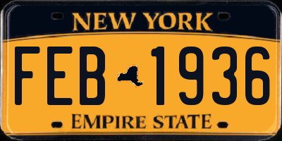 NY license plate FEB1936