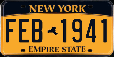 NY license plate FEB1941