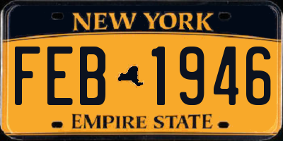 NY license plate FEB1946