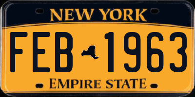 NY license plate FEB1963