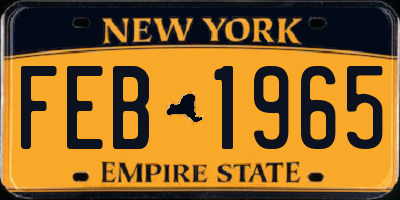 NY license plate FEB1965