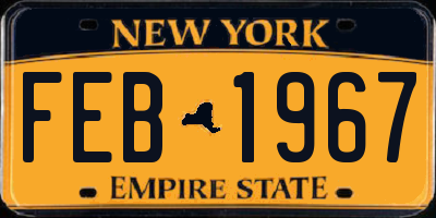 NY license plate FEB1967