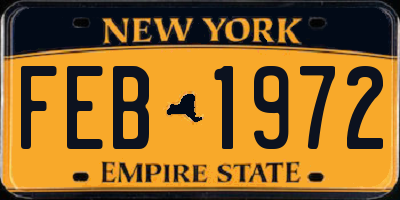 NY license plate FEB1972