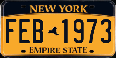 NY license plate FEB1973