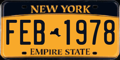 NY license plate FEB1978