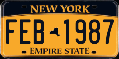 NY license plate FEB1987
