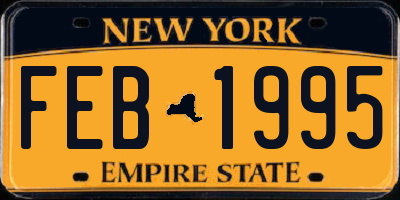 NY license plate FEB1995