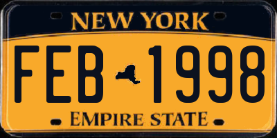NY license plate FEB1998