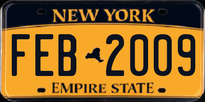 NY license plate FEB2009