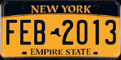 NY license plate FEB2013