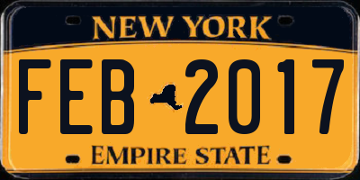 NY license plate FEB2017