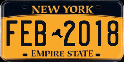 NY license plate FEB2018