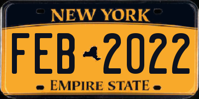 NY license plate FEB2022