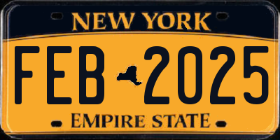 NY license plate FEB2025
