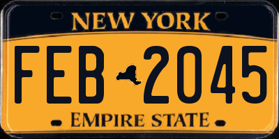 NY license plate FEB2045