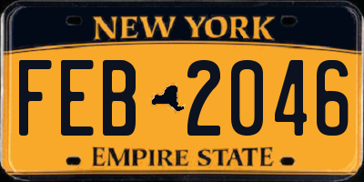 NY license plate FEB2046
