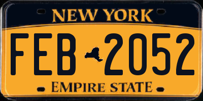 NY license plate FEB2052