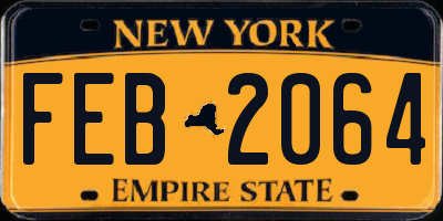 NY license plate FEB2064
