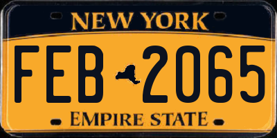 NY license plate FEB2065