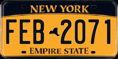 NY license plate FEB2071