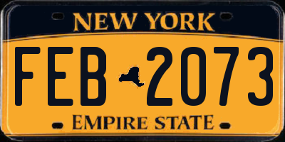 NY license plate FEB2073
