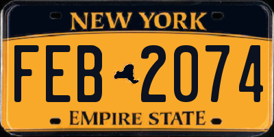 NY license plate FEB2074