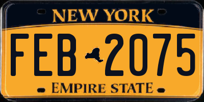 NY license plate FEB2075