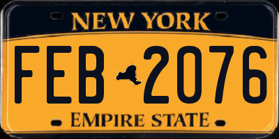 NY license plate FEB2076