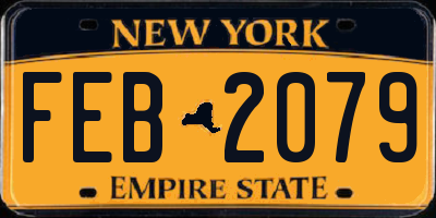 NY license plate FEB2079