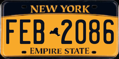 NY license plate FEB2086