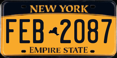 NY license plate FEB2087