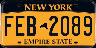 NY license plate FEB2089
